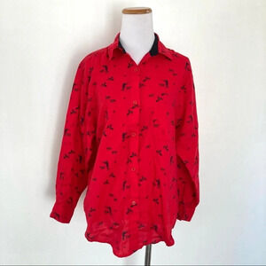 Vintage 80s‎ Novelty Print Flannel Shirt Small
